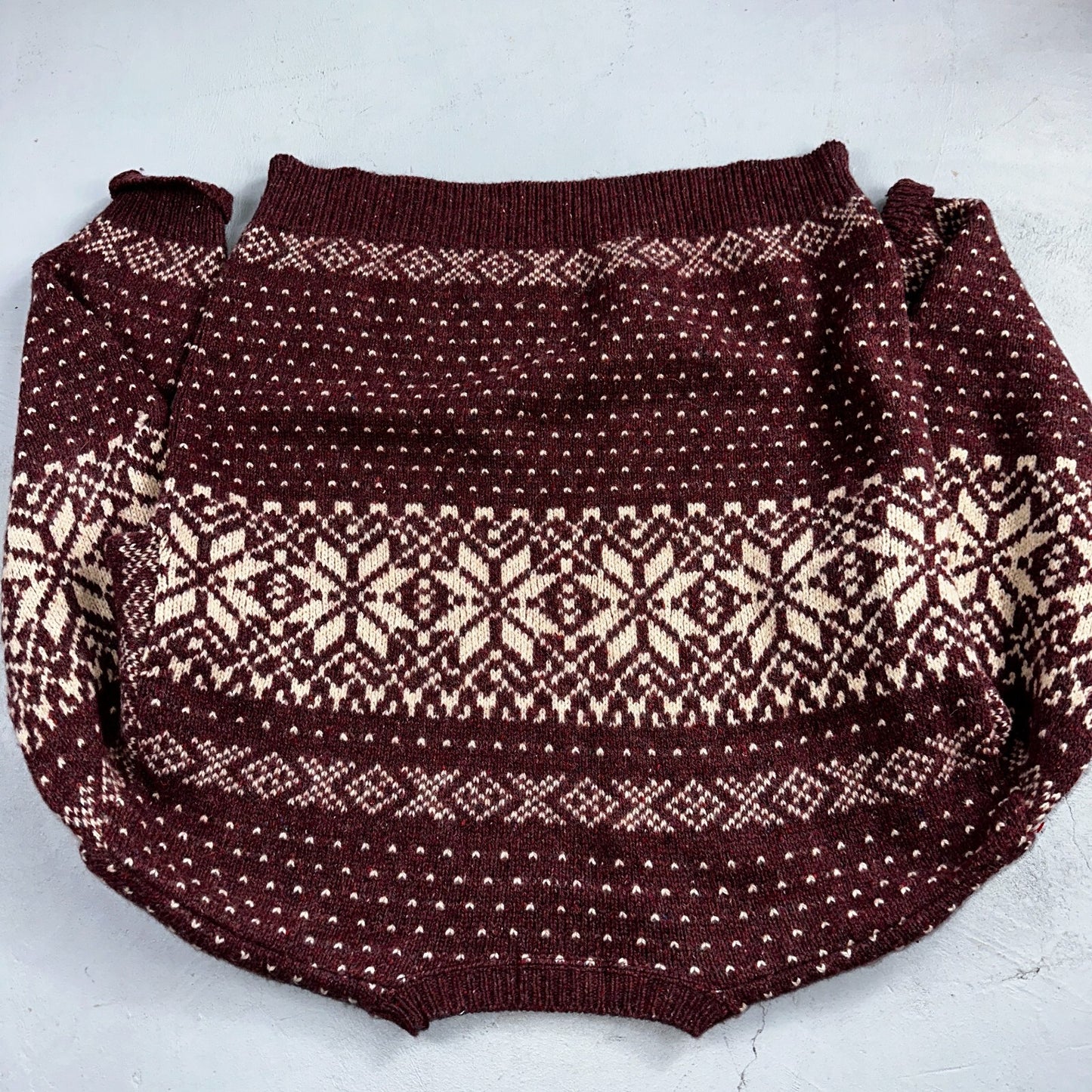 Eddie Bauer Vintage 90s Womens Large Wool Nordic Fair Isle Pullover Sweater