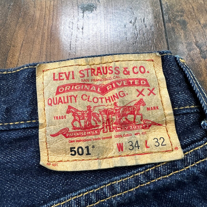 Levis 501 Vintage Y2K Straight Leg XX 2000s Jeans 34x32 Dark Wash Act 33x31