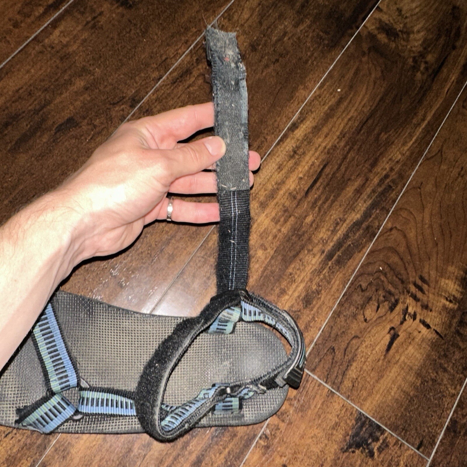 Vintage Teva Hurricane Sandals Mens Size 12 Black Blue Hiking Adjustable USA