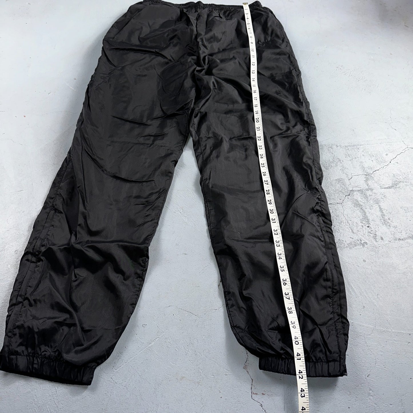 Nike VTG 90s Windbreaker Track Pants Ankle Zip Lined Black 1990s Essential