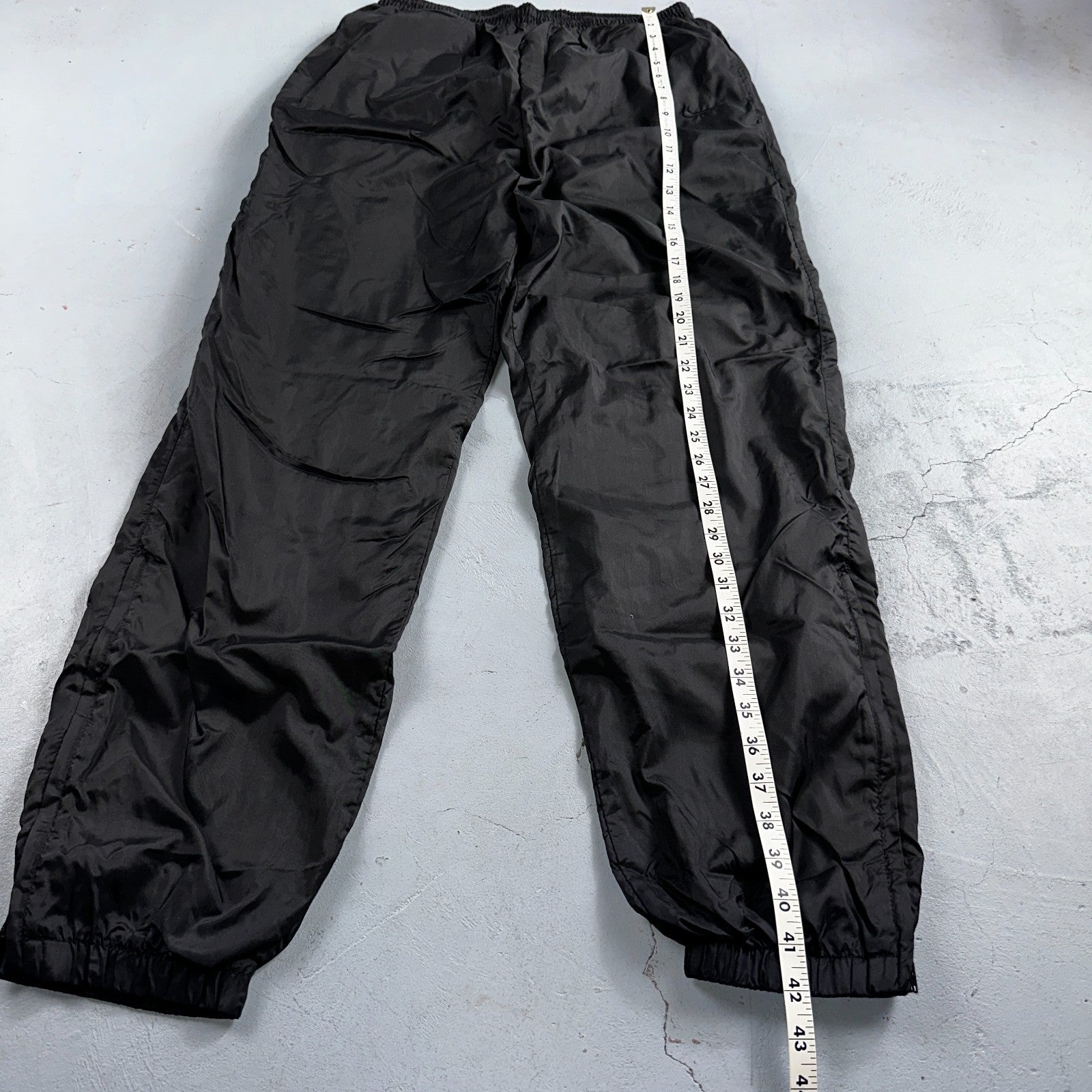 Nike VTG 90s Windbreaker Track Pants Ankle Zip Lined Black 1990s Essential