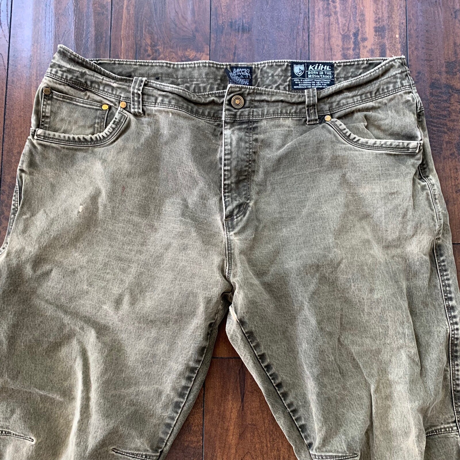 KUHL Rydr Canvas 5-Pocket Outdoor Hiking Pants Men’s Size 40X32 Brown Distressed