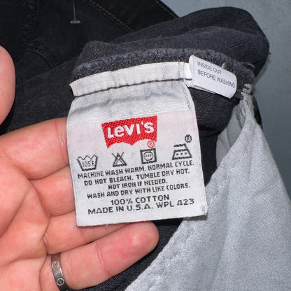 Levis 501 Vintage 90s USA XX Straight Leg Jeans Black Dark Wash 40x34 Act 36x33