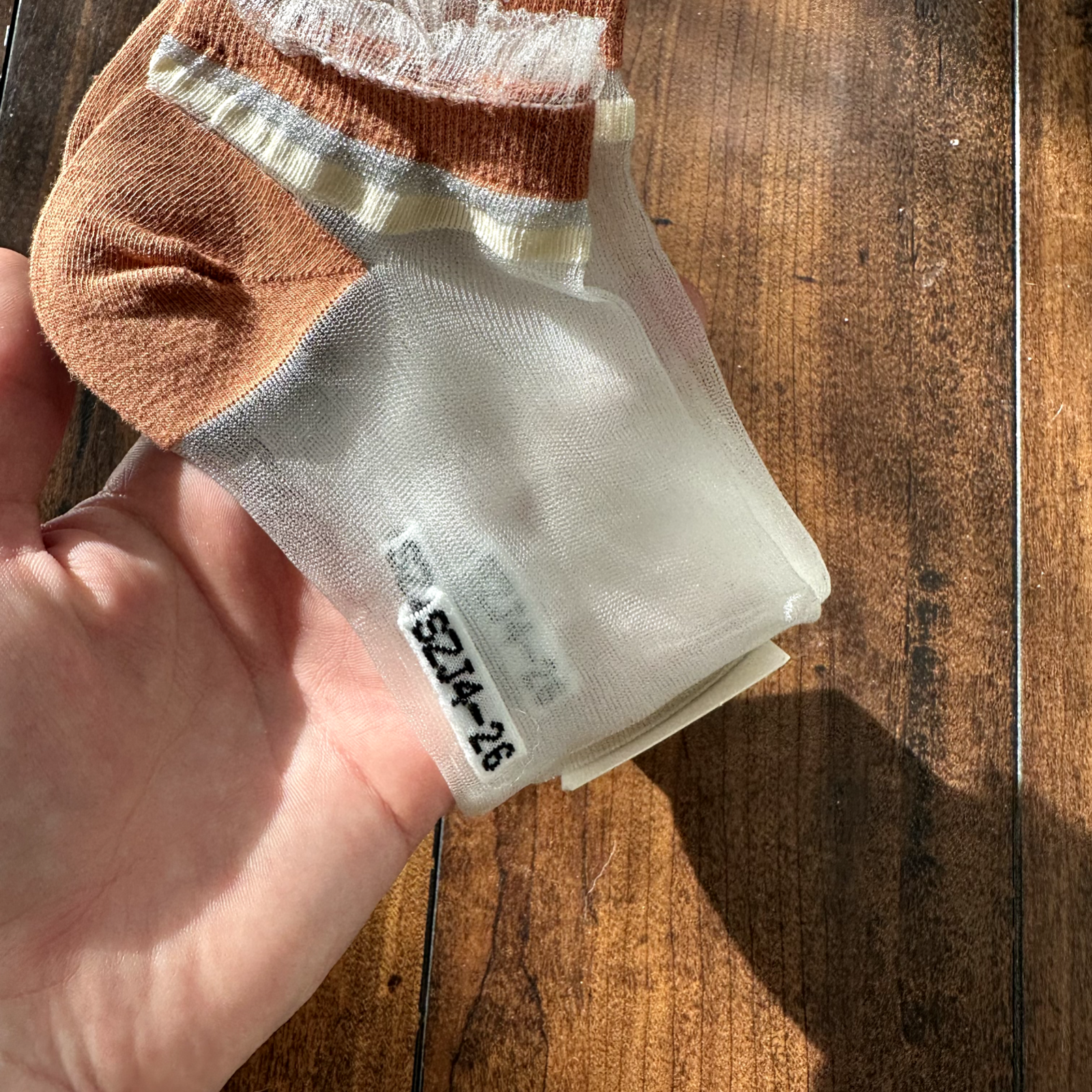 See Through Nylon Novelty Crowns Crew Socks European Fashion Women's Medium