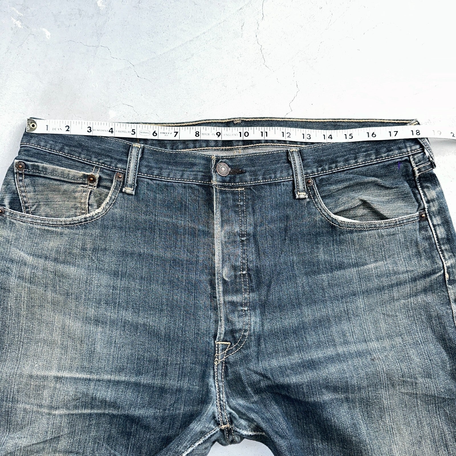 Levis 501 Y2K XX Straight Leg Jeans Blue VTG Med Wash 36x32 Act 36x31