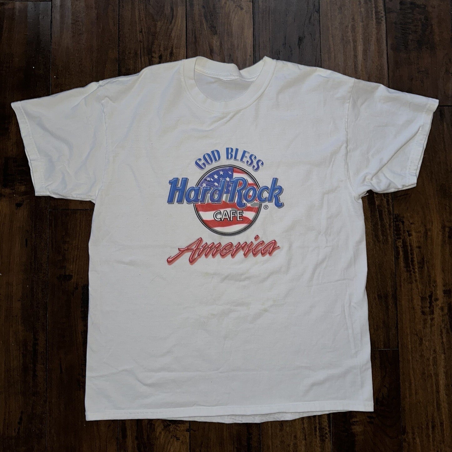 Hard Rock Cafe Vintage T Shirt White Y2K God Bless Music Band Nirvana Rap USA