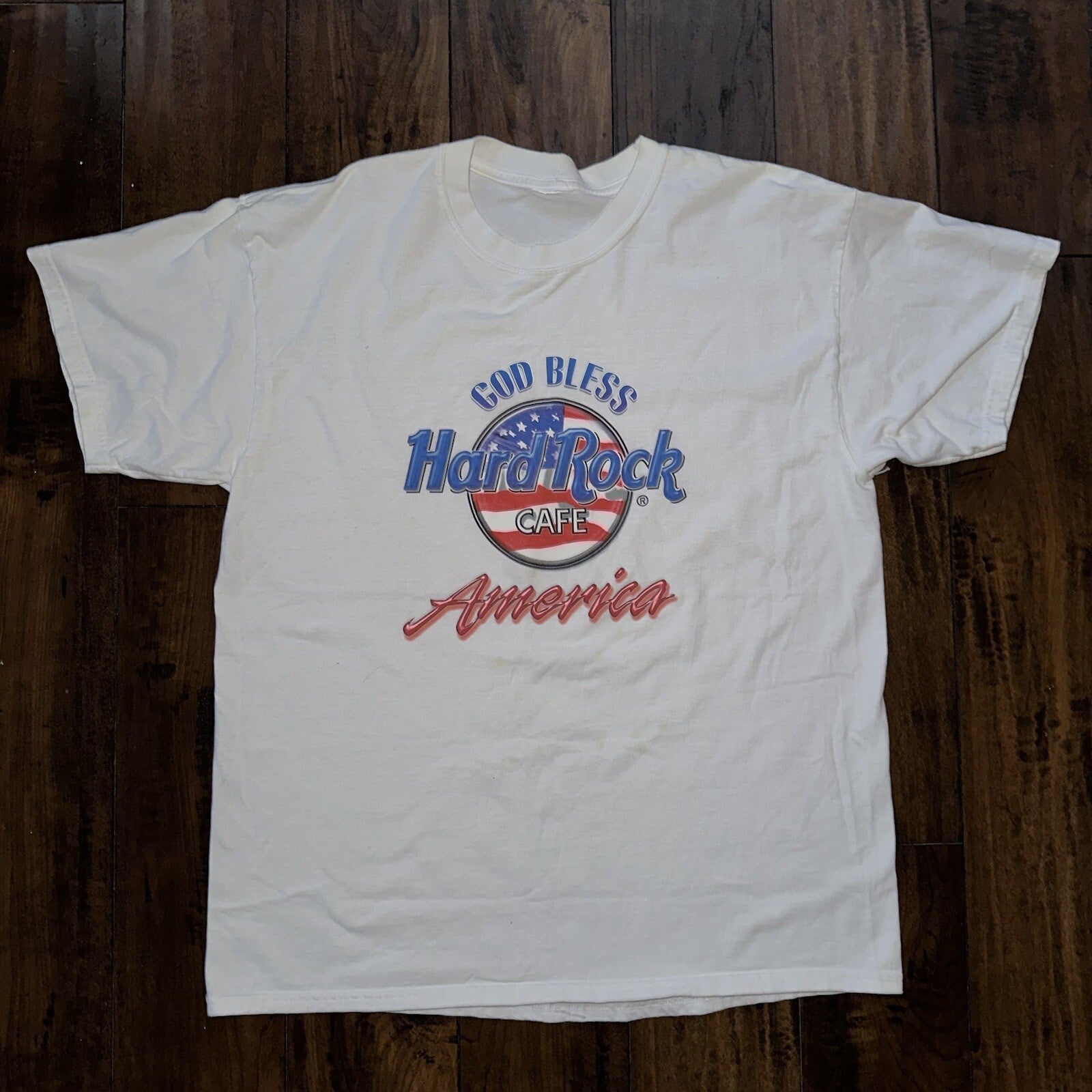 Hard Rock Cafe Vintage T Shirt White Y2K God Bless Music Band Nirvana Rap USA