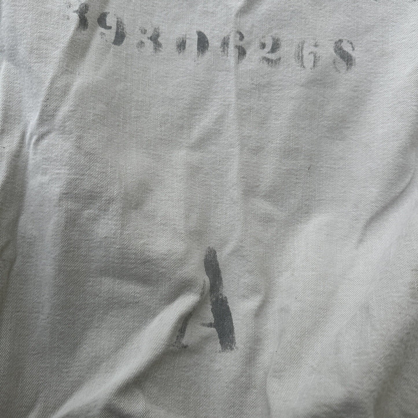 VTG WWII Canvas Garment Laundry Bag Rare Military Denim 1940s 40s 50s Stencil