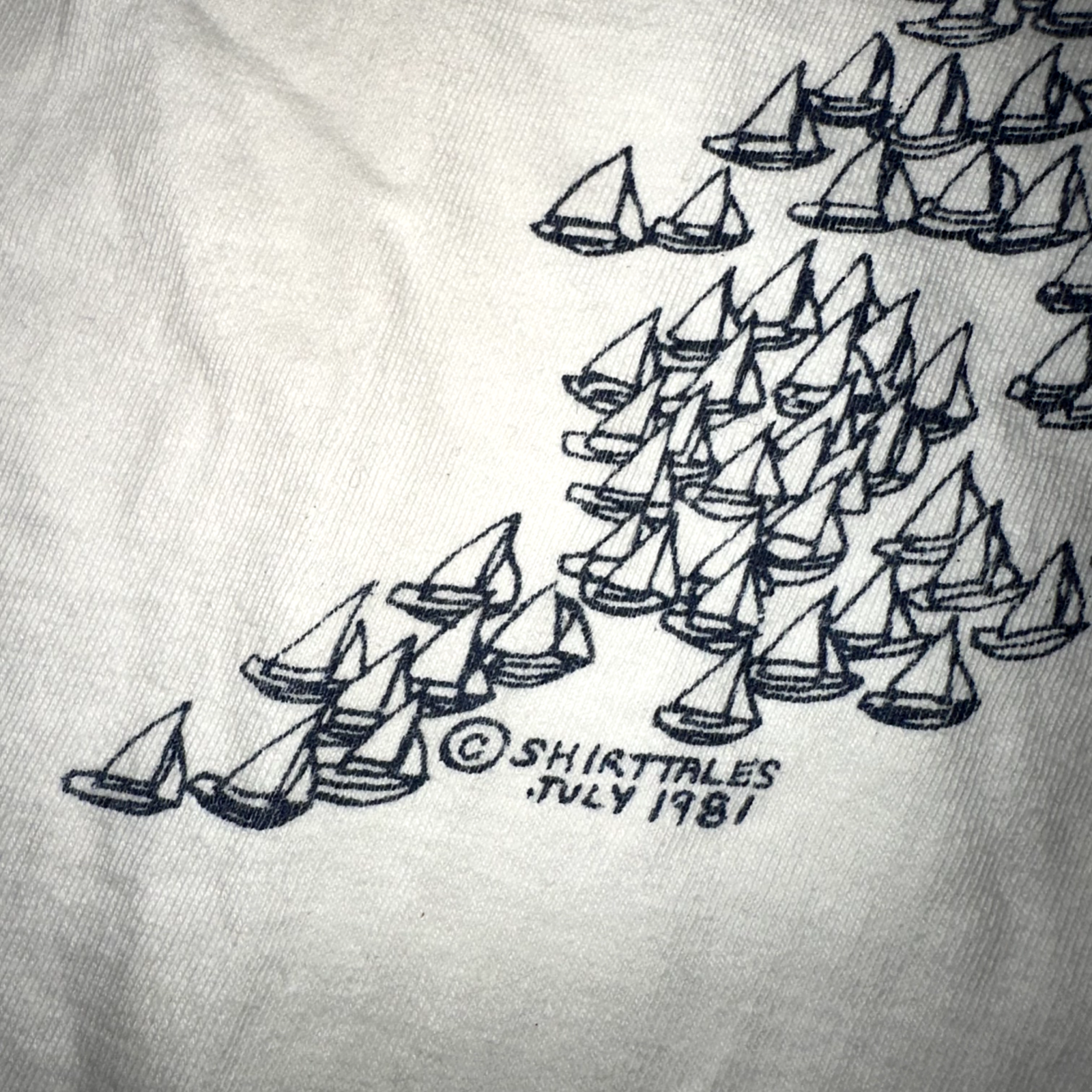 Hanes Sailing Boats Vintage T Shirt Beefy Blank Funny Humor Fisherman Sail Ship