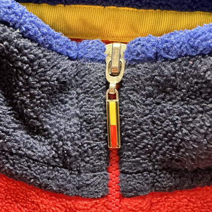 Tommy Hilfiger Logo Quarter Zip Fleece Vintage Red Pullover Jacket 80s 90s Rare