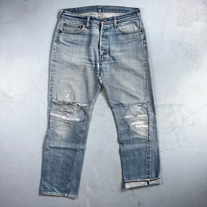 Levis 501 Vintage 80s Redline Selvedge USA XX Jeans Light Wash 36x36 Act 34x30