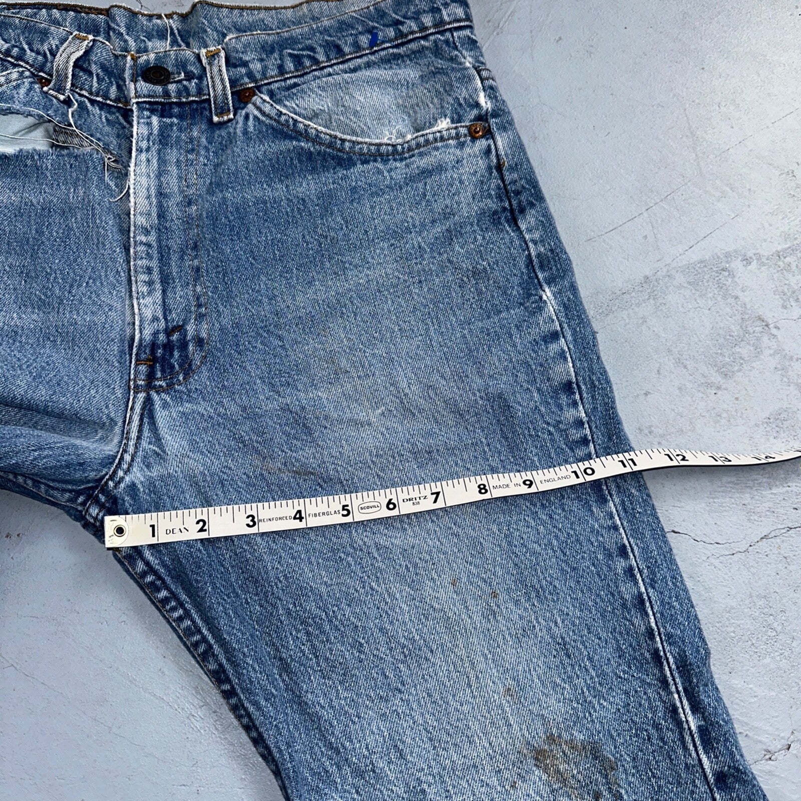 Levis 517 Vintage 80s USA Orange Tab Bootcut Flare Blue Worn Jeans Act 32x30