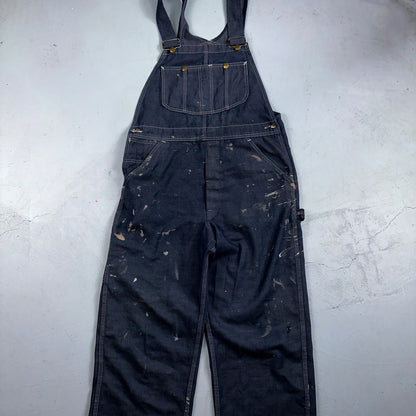 Vintage Sears Sanforized Denim Union Made Blue Jean Bib Overalls 36x28 60s