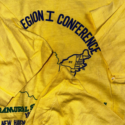 Yale University 1985 NIRSA VTG T Shirt Yellow Screen Stars New York East Coast