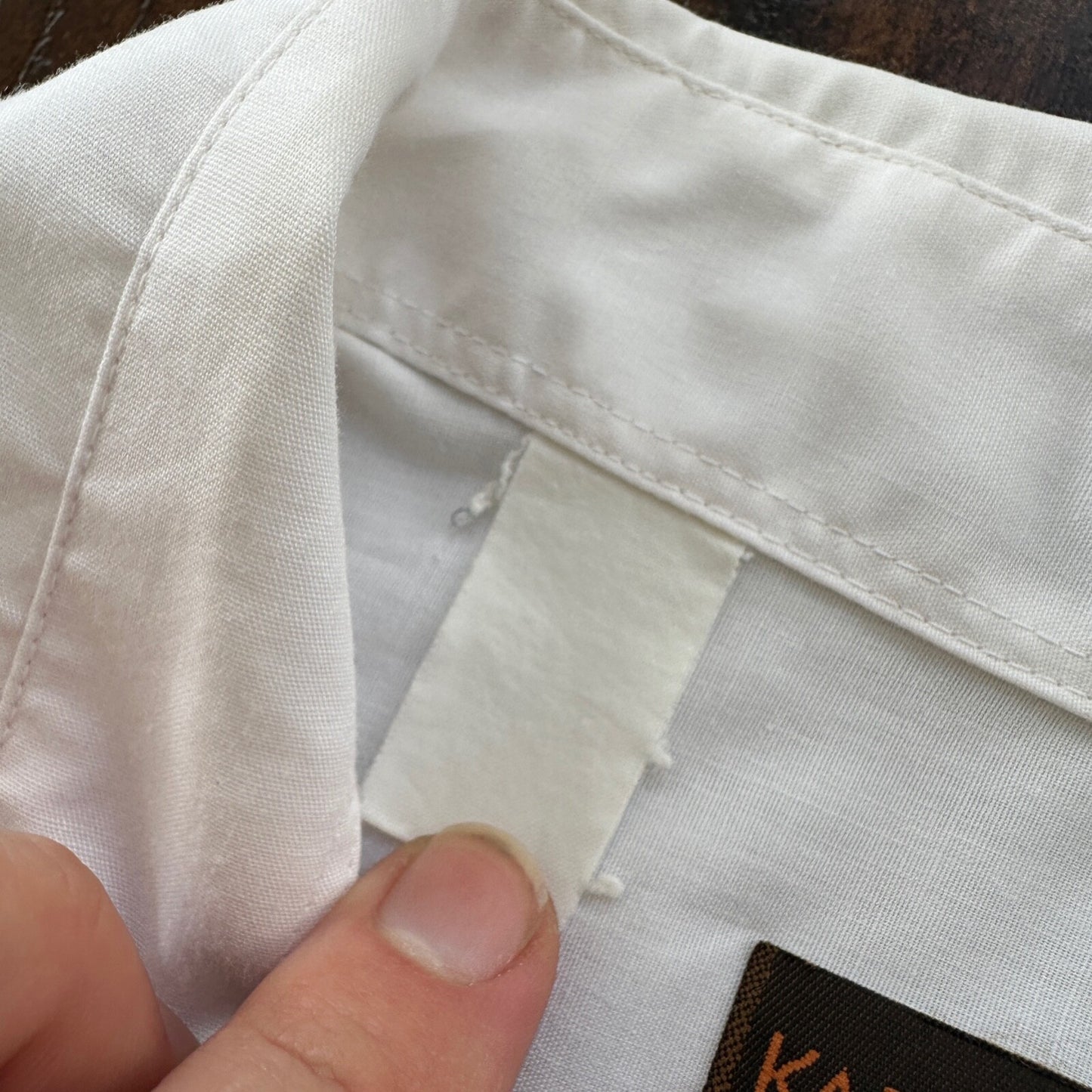 VTG 80s Karman Plain Shirt Mens Lot of 2 Tail Pearl Snap Button Up Poly Stained