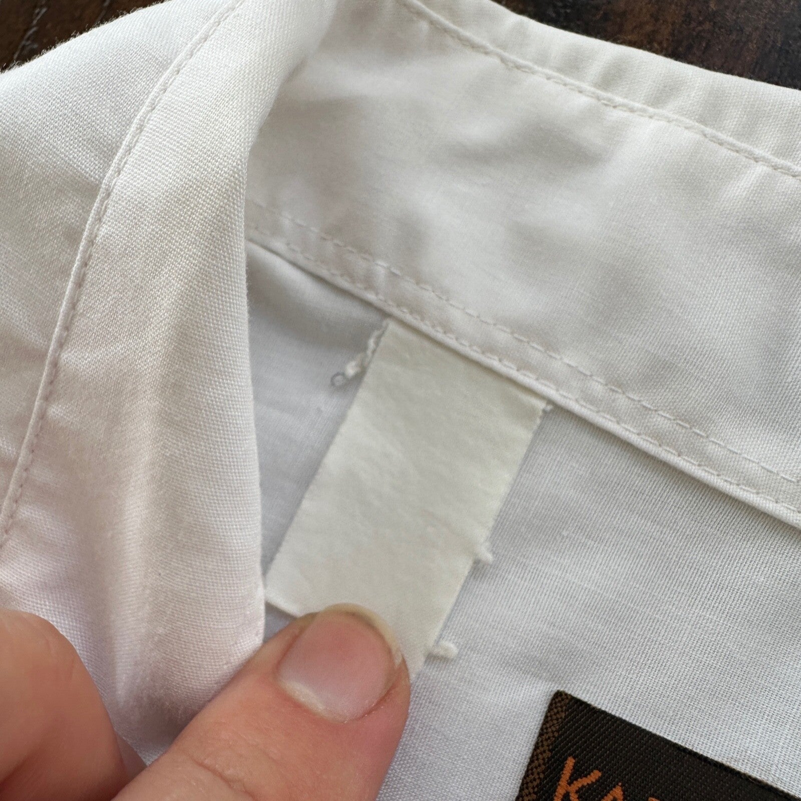 VTG 80s Karman Plain Shirt Mens Lot of 2 Tail Pearl Snap Button Up Poly Stained