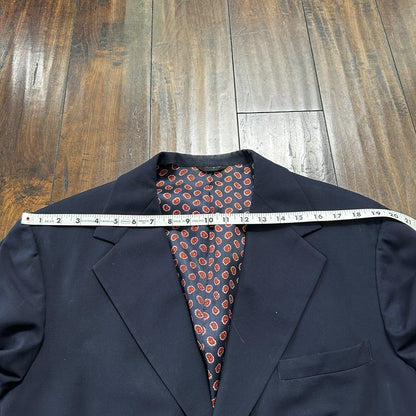 1960s 1970s Navy Oregon Sport Jacket VTG Mens Suit 42 33x33 Rockabilly Classy