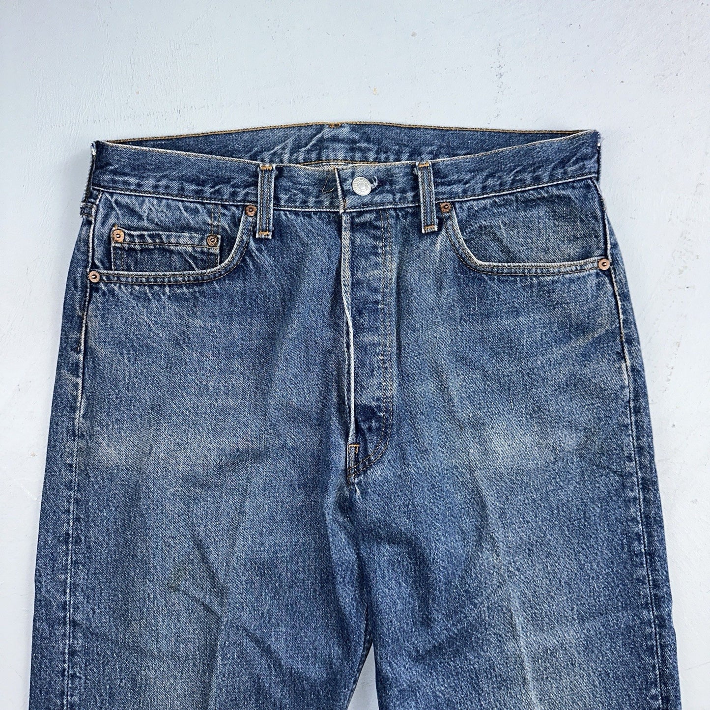 Levis 501 Vintage 80s USA XX Straight Leg Jeans Blue Light Wash 36x40 Act 32x29