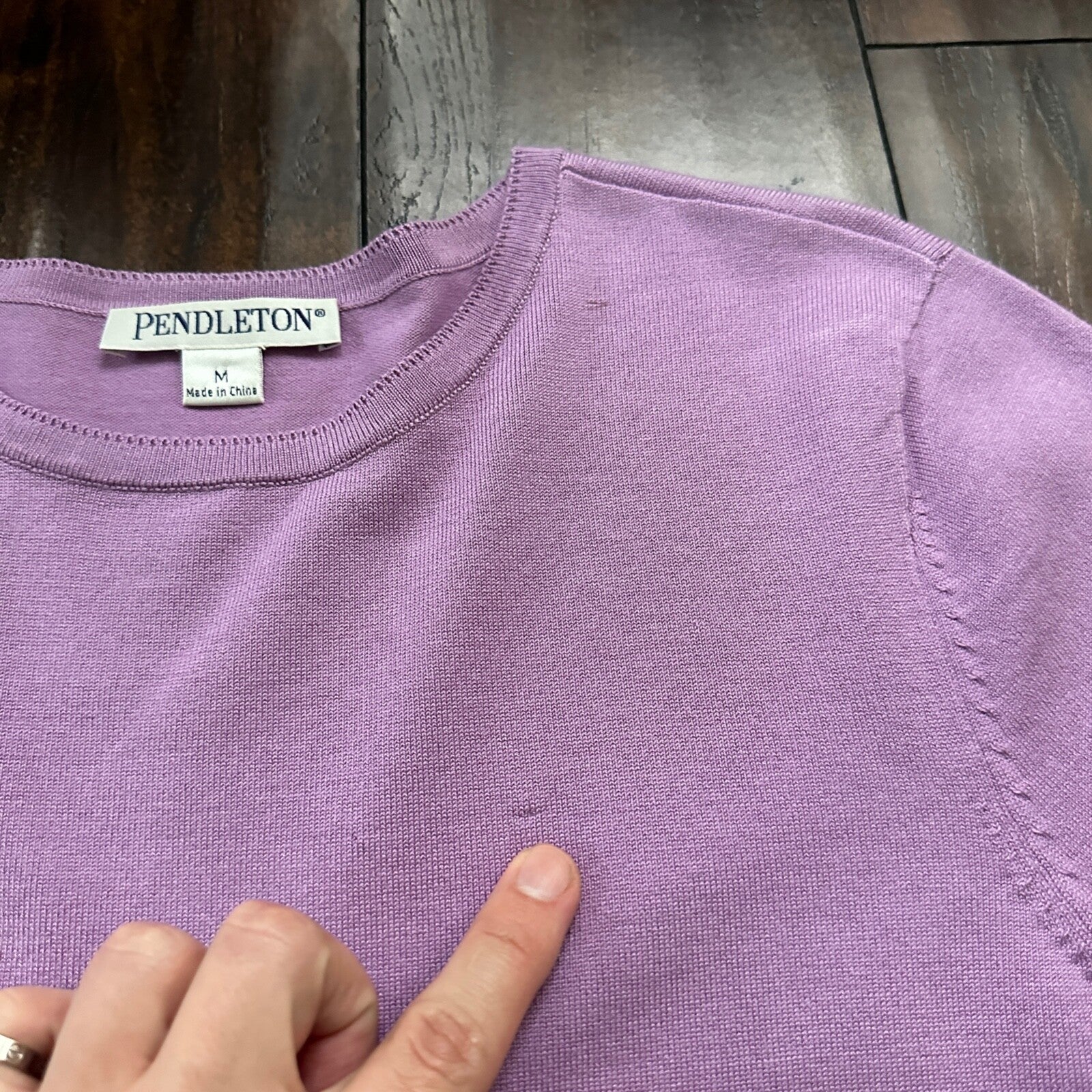 Pendleton T-Shirt Womens Size Medium Purple Short Sleeve Tee VTG Ladies Soft
