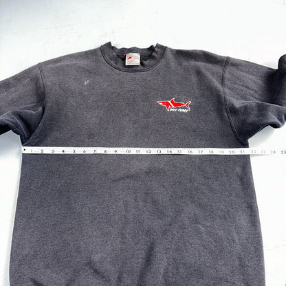 Oneita Shark Sweatshirt L 1990s VTG Crewneck Dive Swim Black Ocean Rap Fish