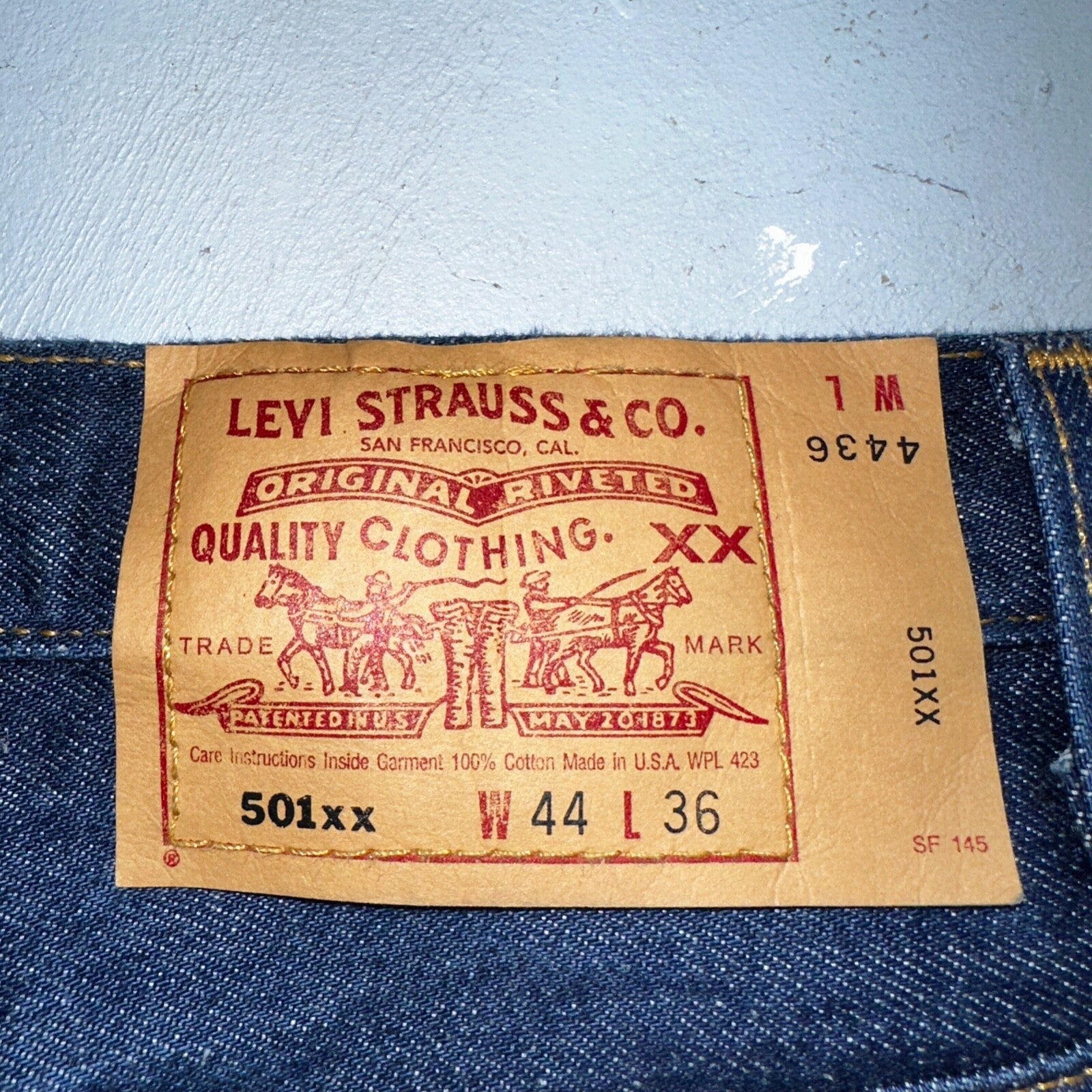 Levis 501 Vintage 90s USA XX Straight Leg Jeans Blue Dark Wash 44x36 Act 42x32