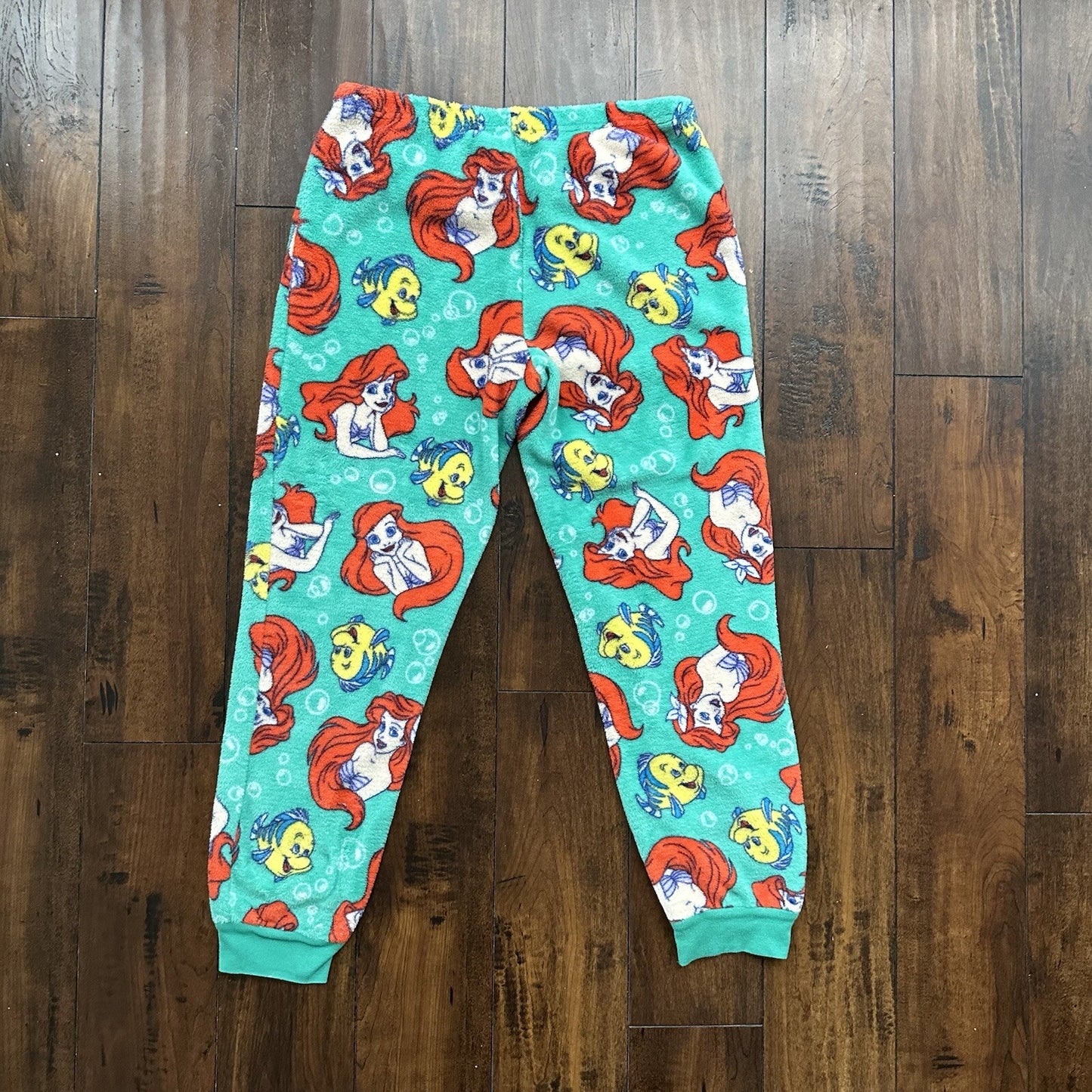 Disney Little Mermaid Ariel Flounder fleece pajama pants-RARE Vtg Womens