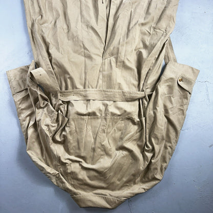 AQUASCUTUM Men's Long Button Up Beige Trench Coat UK 42 Pre-Loved Classic Belted