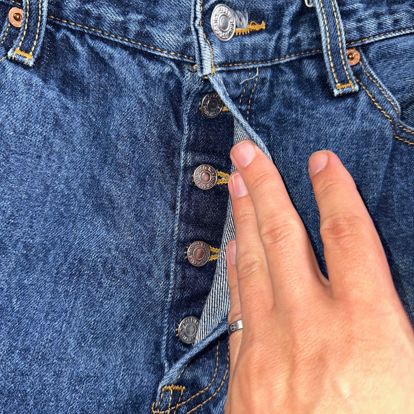 Levis 501 Vintage Y2K 90s XX Straight Leg Jeans Blue Med Wash 34X30 Act 33x30