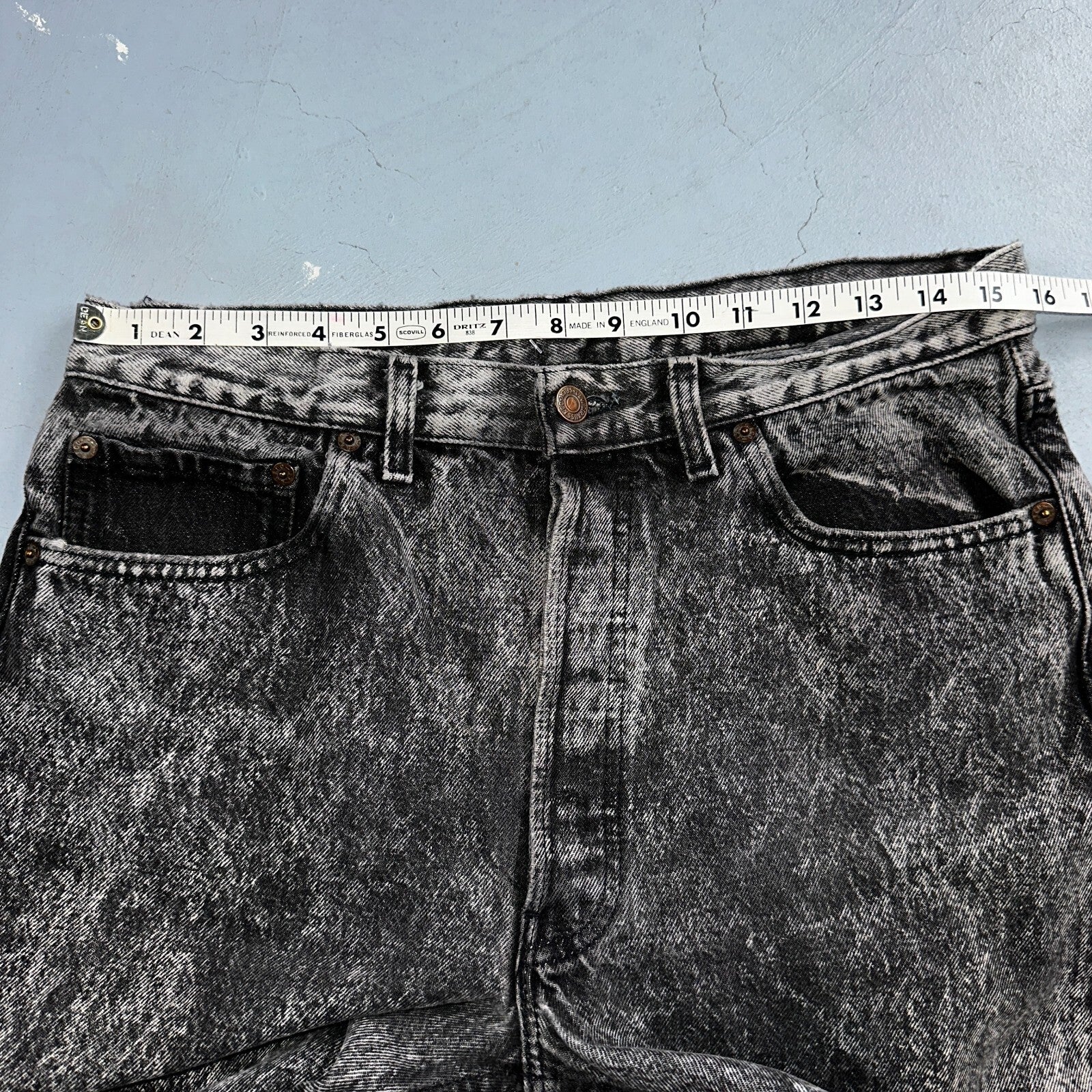 Levis 501 Vintage 80s USA XX Straight Leg Jeans Black Acid Wash 33x32 Act 31x30