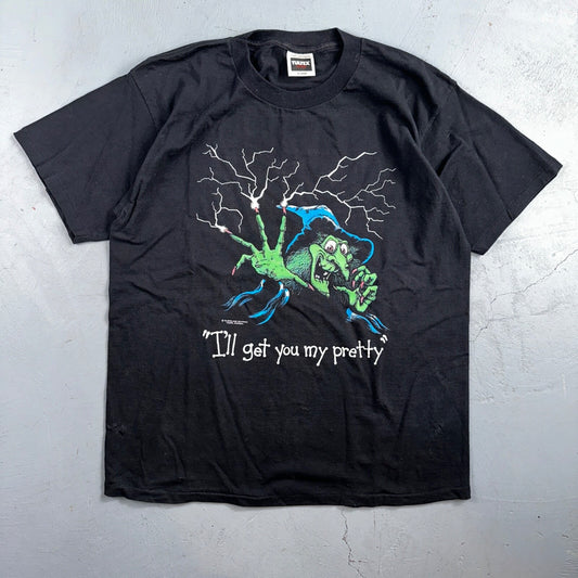 Vintage 90s Wicked Witch I'll Get You My Pretty Wizard of Oz Parody Shirt Scary