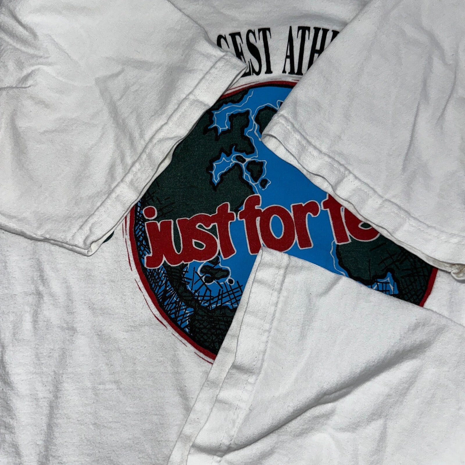 Oneita Just For Feet 1999 VTG T Shirt 90s Promo Evian Sponsors Graphic Lennox