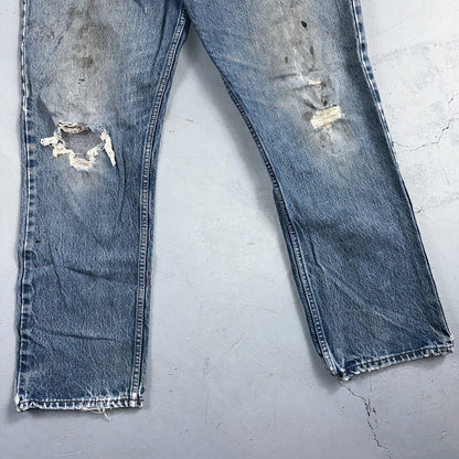 Levis 517 Vintage 80s USA Orange Tab Bootcut Flare Blue Worn Jeans Act 34x27