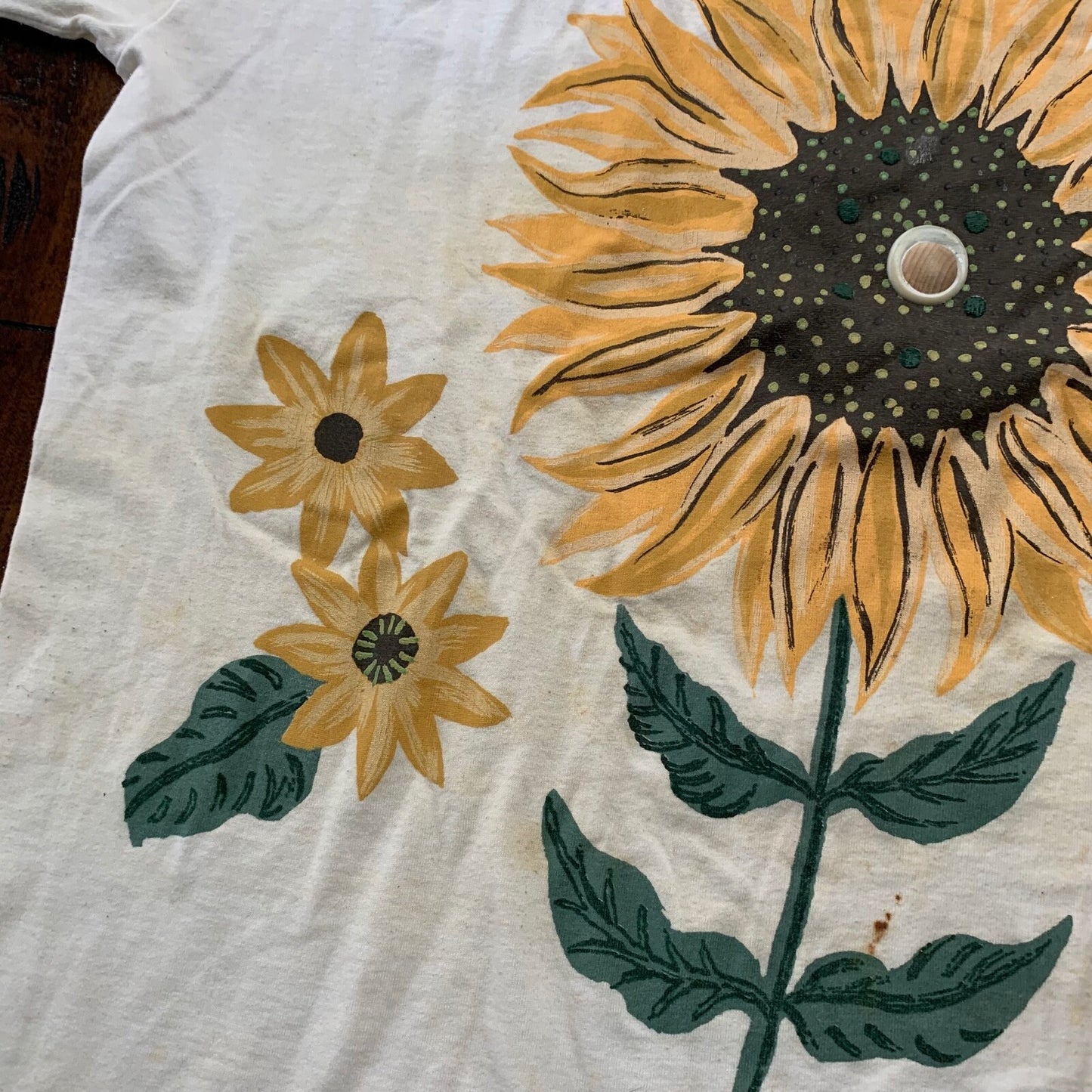 Sunflower Vintage T Shirt Custom Art Sun Summer Jewels Hipster Rap Custom 