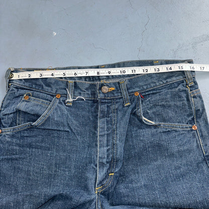 Lee VTG 70s Riders Denim Boot Cut Flare Jeans USA 33x35 Dark Wash Cowboy 1970s