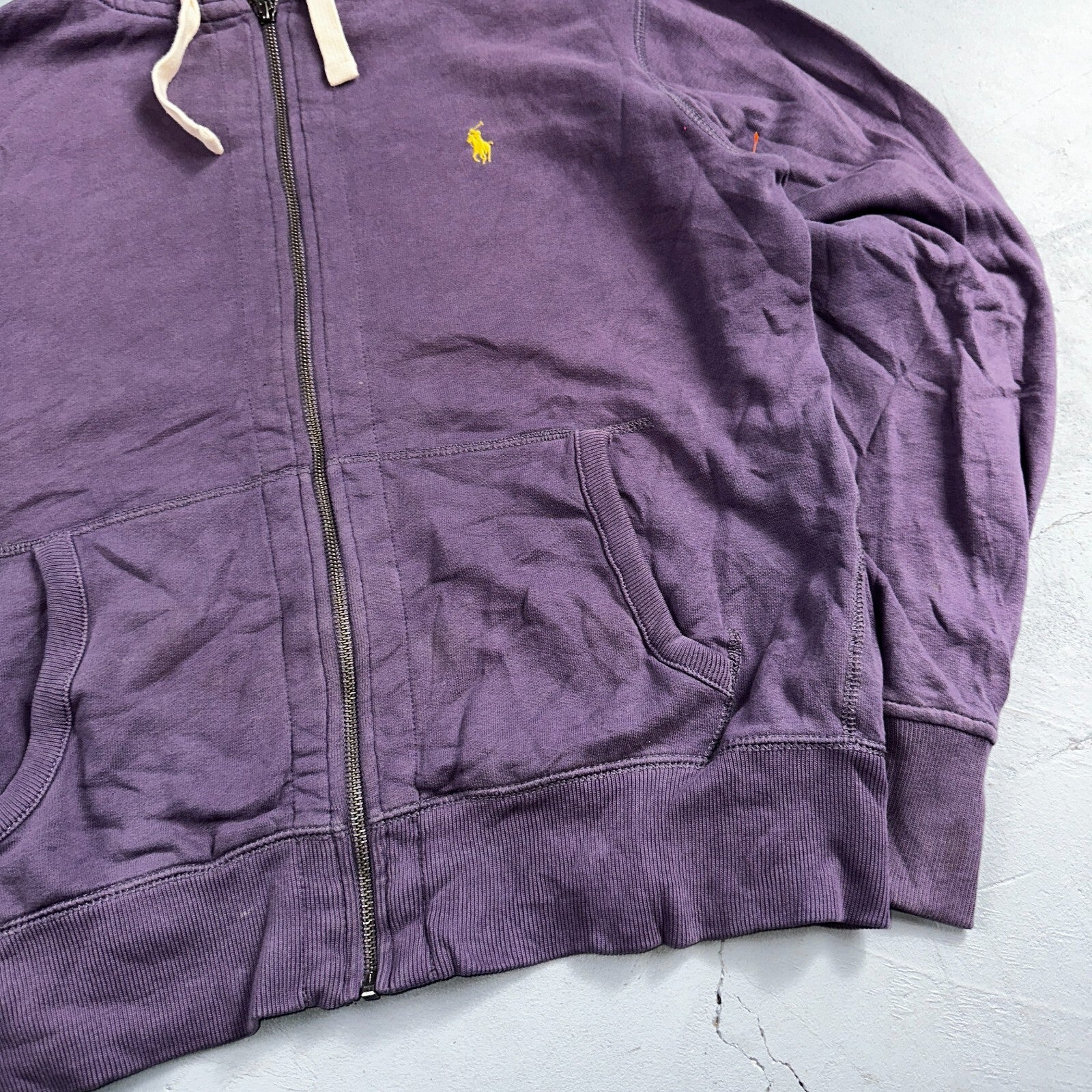 Polo Ralph Lauren VTG Full Zip Hoodie Men’s Size M Cotton Purple Jacket 90s