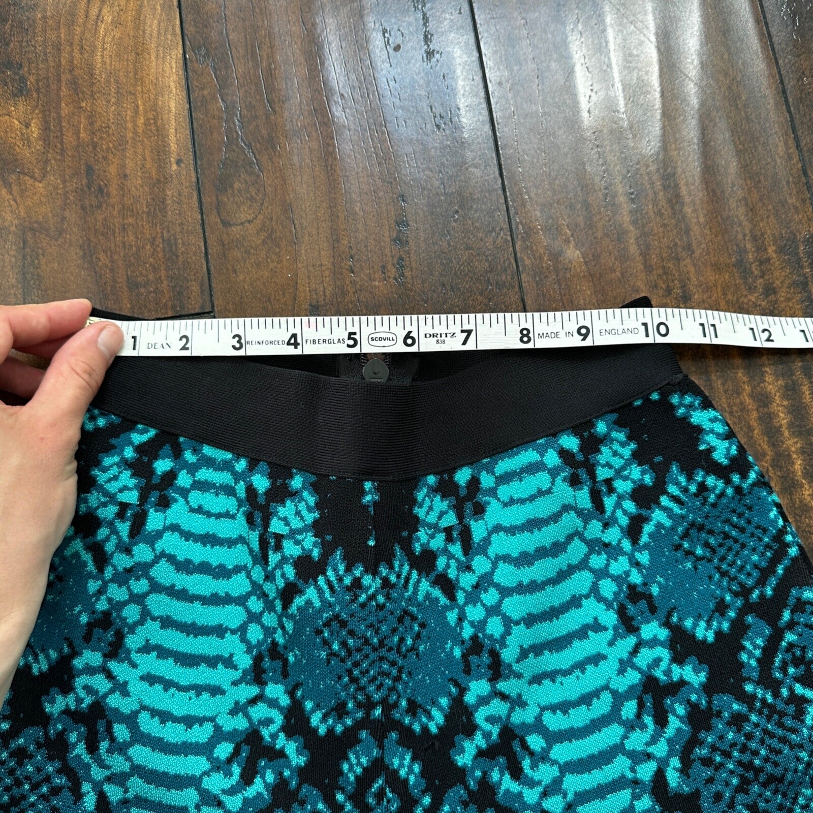 Vintage Yoga Crazy Print Hippie Boot Cut Beach Teal Green Black Gym 90s Y2K