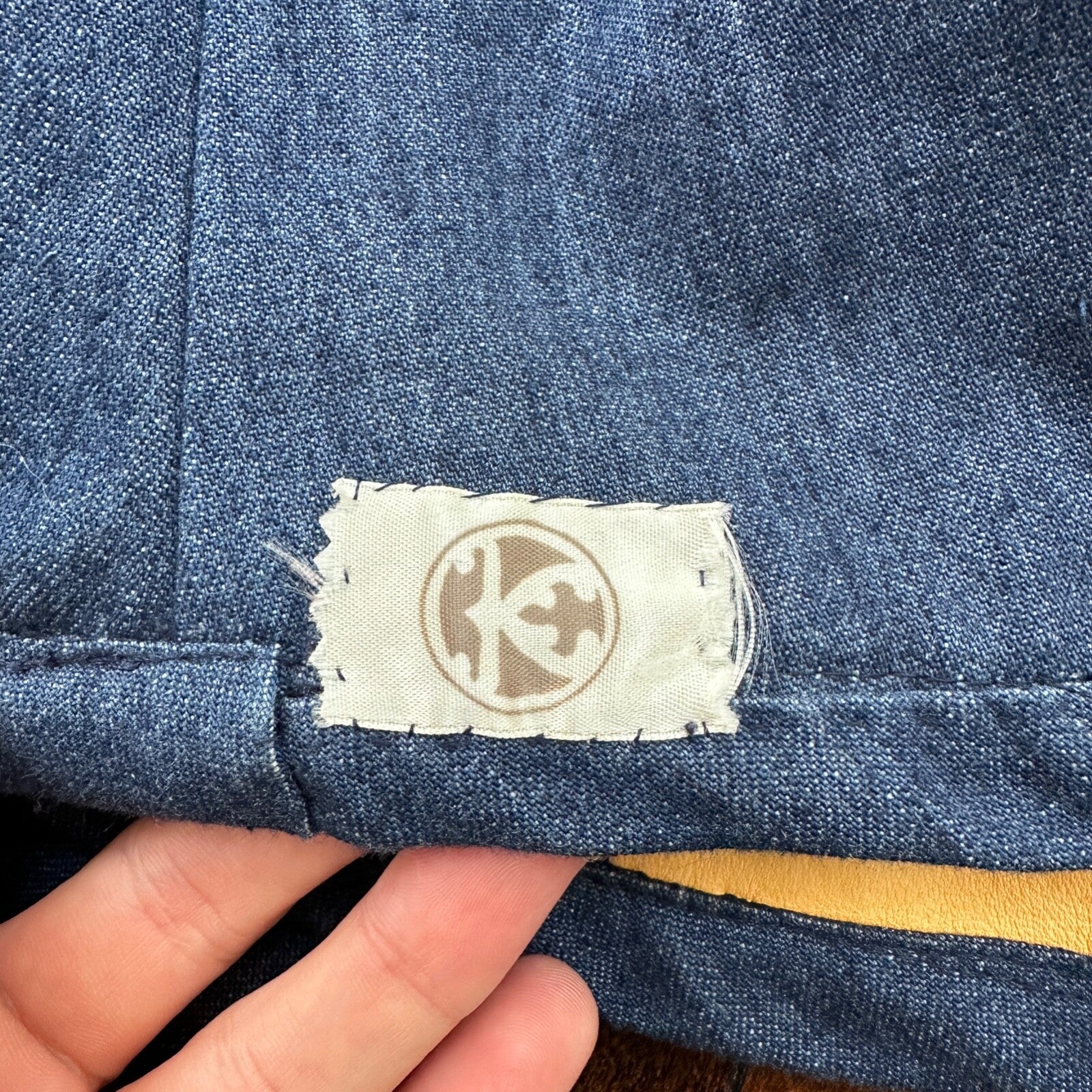 1960s Rockabilly Reversible Denim Leather Jacket 60s 70s RARE Yellow Blue Anorak