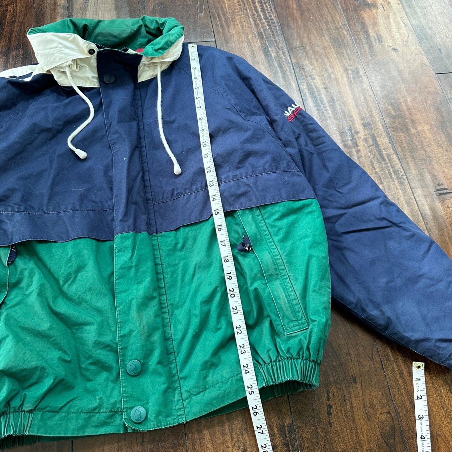 VTG Nautica Sport Racer Mens Color Block Jacket Coat M 90s Full Zip Rare