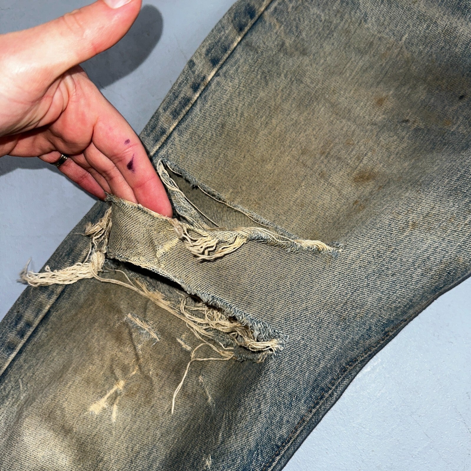 Levis 501 Vintage 80s Redline Selvedge USA XX Jeans Med Wash 34x38 Act 31x27