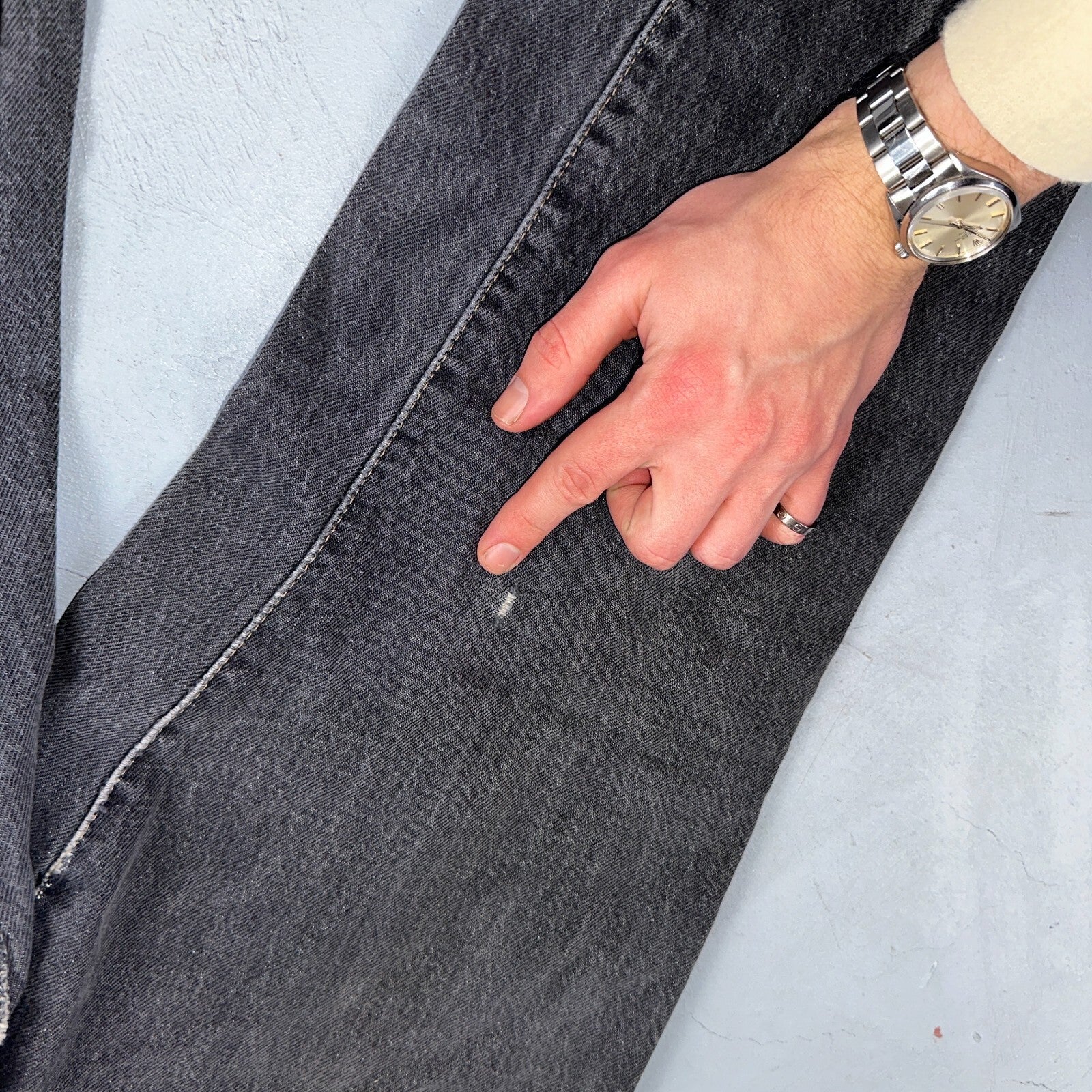 Levis 501 Vintage 80s USA XX Straight Leg Jeans Womens Faded Grey Wash Act 26x31