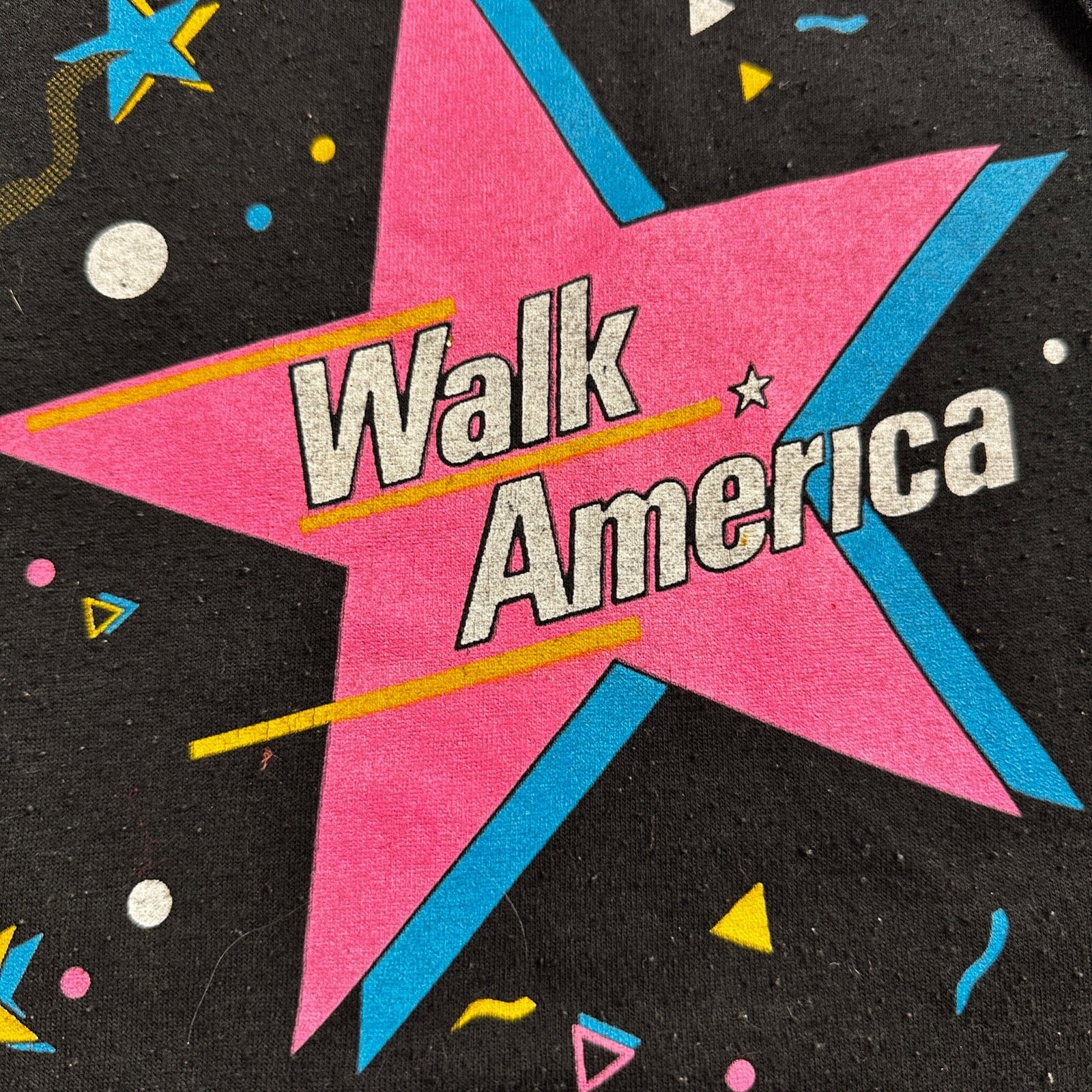 Walk America Star 80s VTG T Shirt Star Pepsi Burger King Promo March Dimes USA