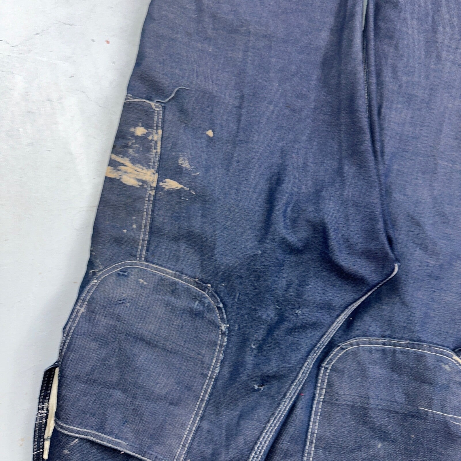 Vintage Sears Sanforized Denim Union Made Blue Jean Bib Overalls 36x28 60s