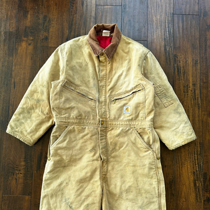 VTG 70s CARHARTT Duck Quilt Coveralls Small 996Q USA overalls Double Knee 80s