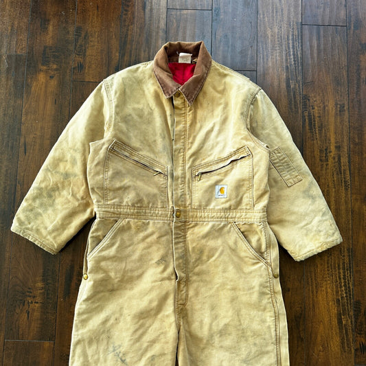 VTG 70s CARHARTT Duck Quilt Coveralls Small 996Q USA overalls Double Knee 80s
