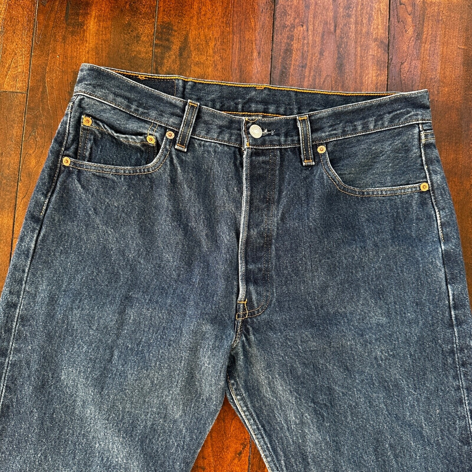 VTG Levis 501 XX Button Fly 90s USA Jeans Denim Straight Capri 34x30 Act 32x25