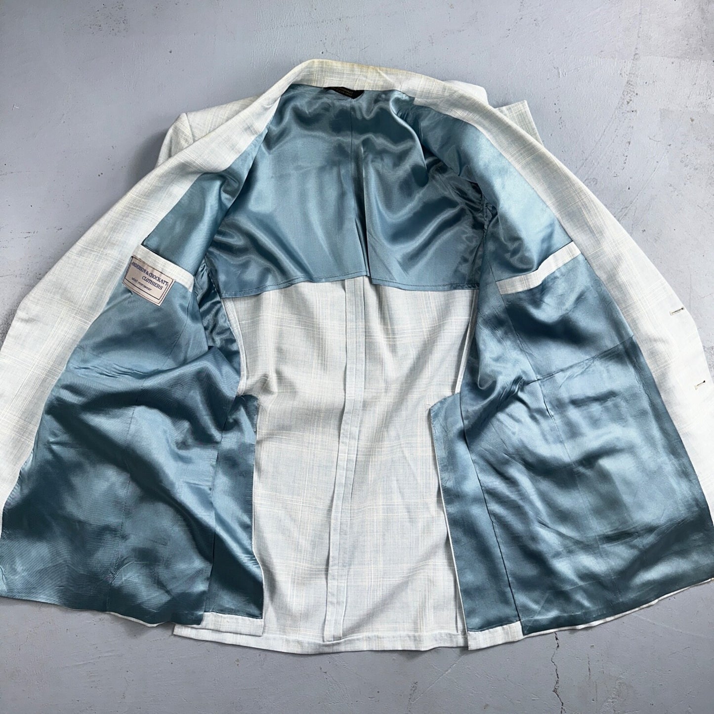 VTG Mens 3 PC Suit 44 Jacket Coat Pants Vest Plaid Rockabilly 70s Stained