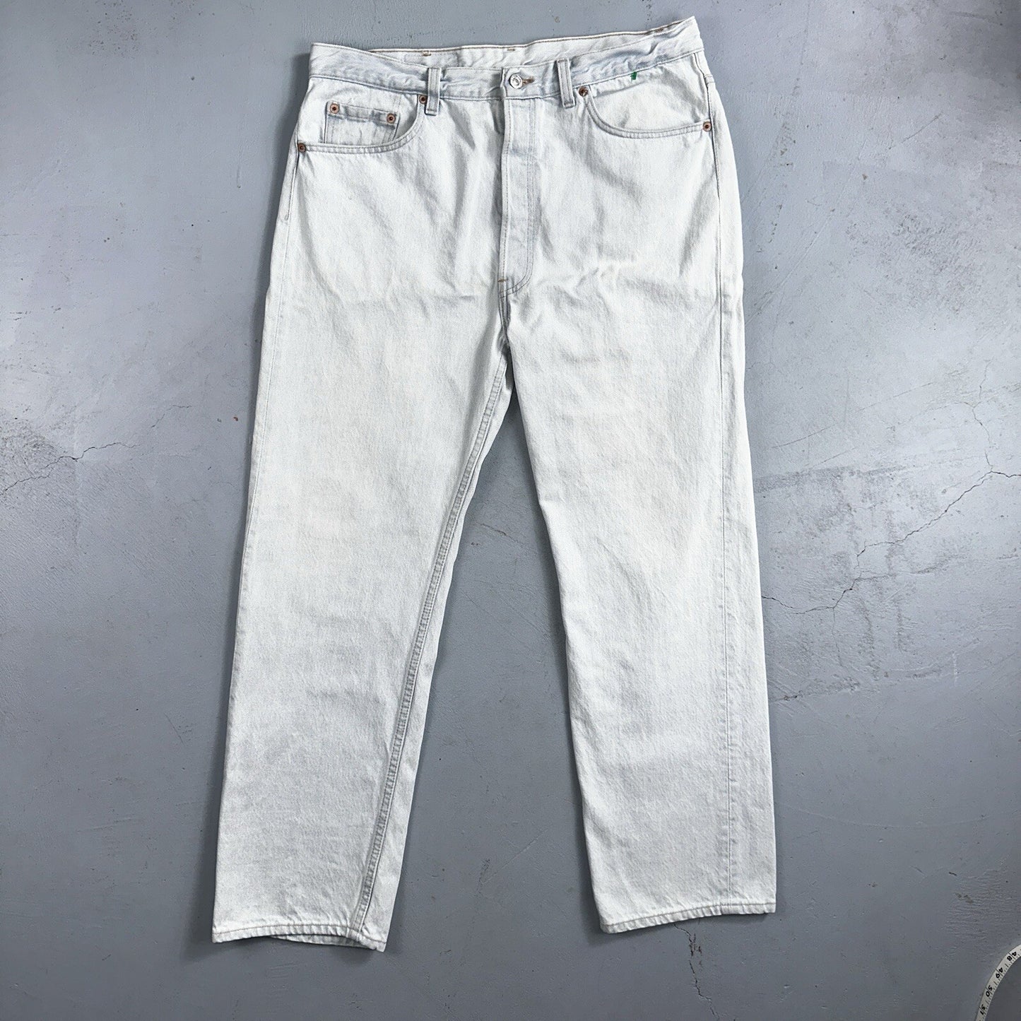 Levis 501 Vintage 90s USA XX Straight Leg Jeans White Light Wash 38x30 Act 34x29