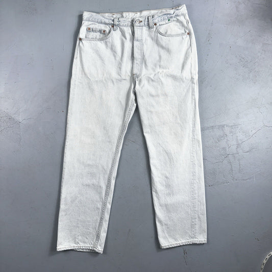Levis 501 Vintage 90s USA XX Straight Leg Jeans White Light Wash 38x30 Act 34x29
