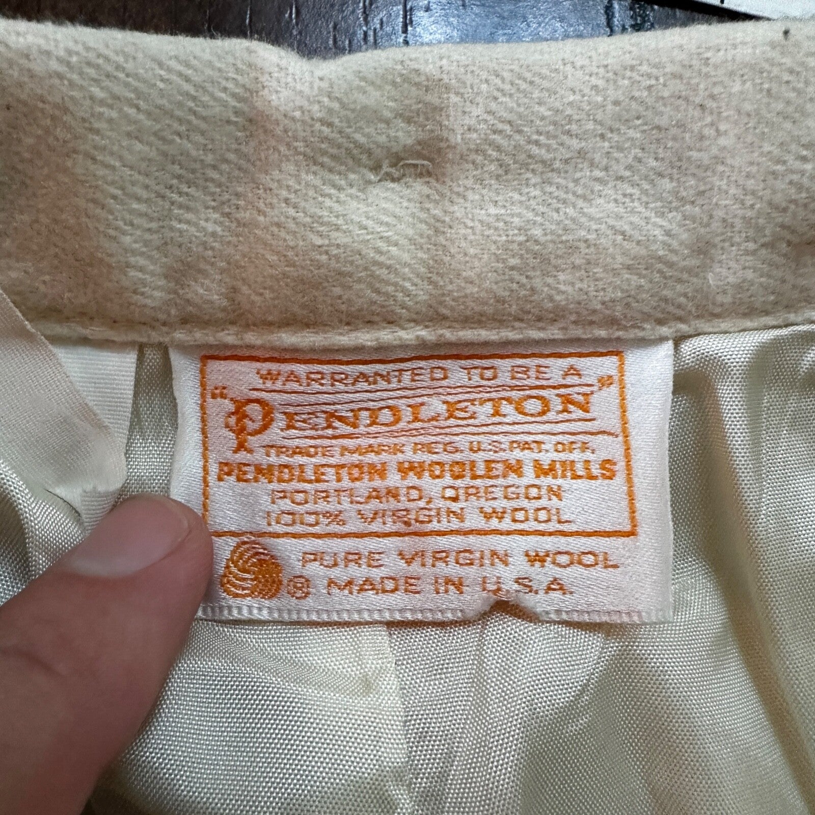 Vintage 60s Pendleton Women's Virgin Wool Size 8 Pants White Rockabilly 25x24