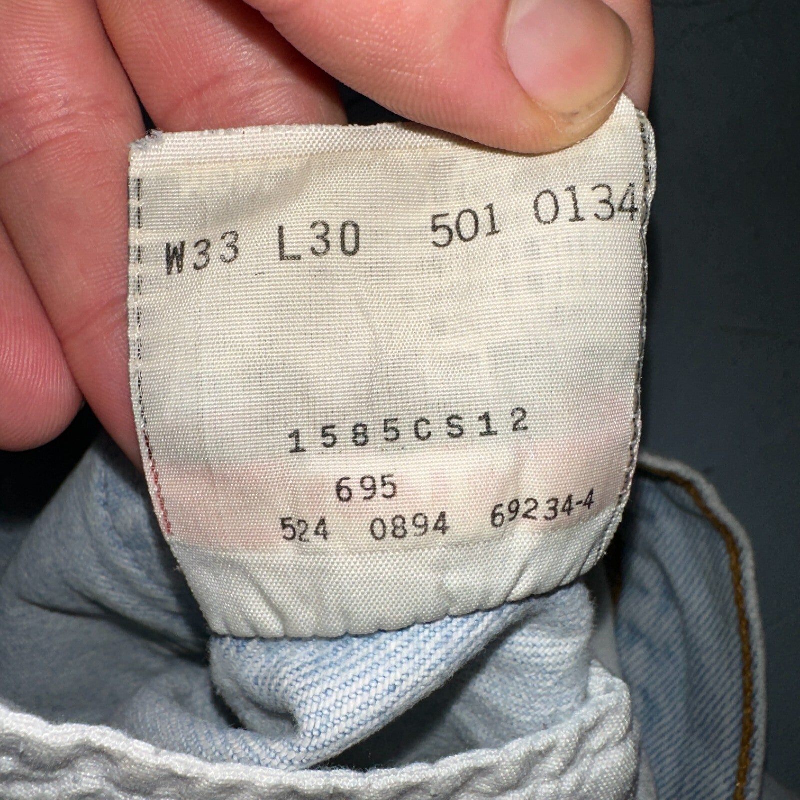 Levis 501 Vintage 90s USA XX Straight Leg Jeans Blue Light Wash 33x30 Act 31x29